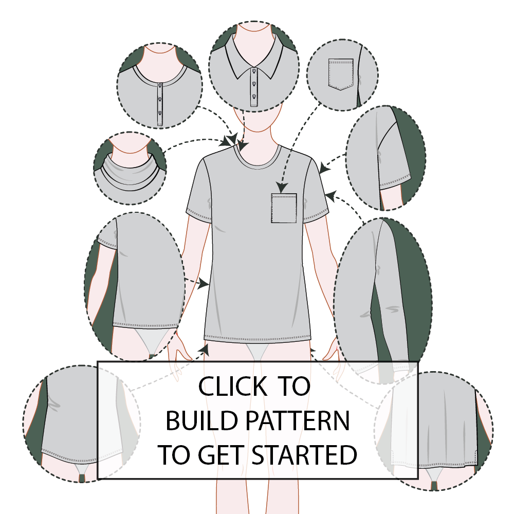 Women's T-Shirt Set-In Sleeve Pattern & Tech Pack