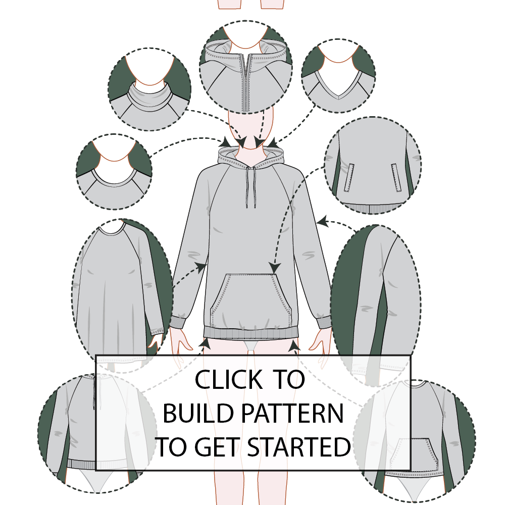 Women's Jumper Raglan Sleeve Pattern & Tech Pack