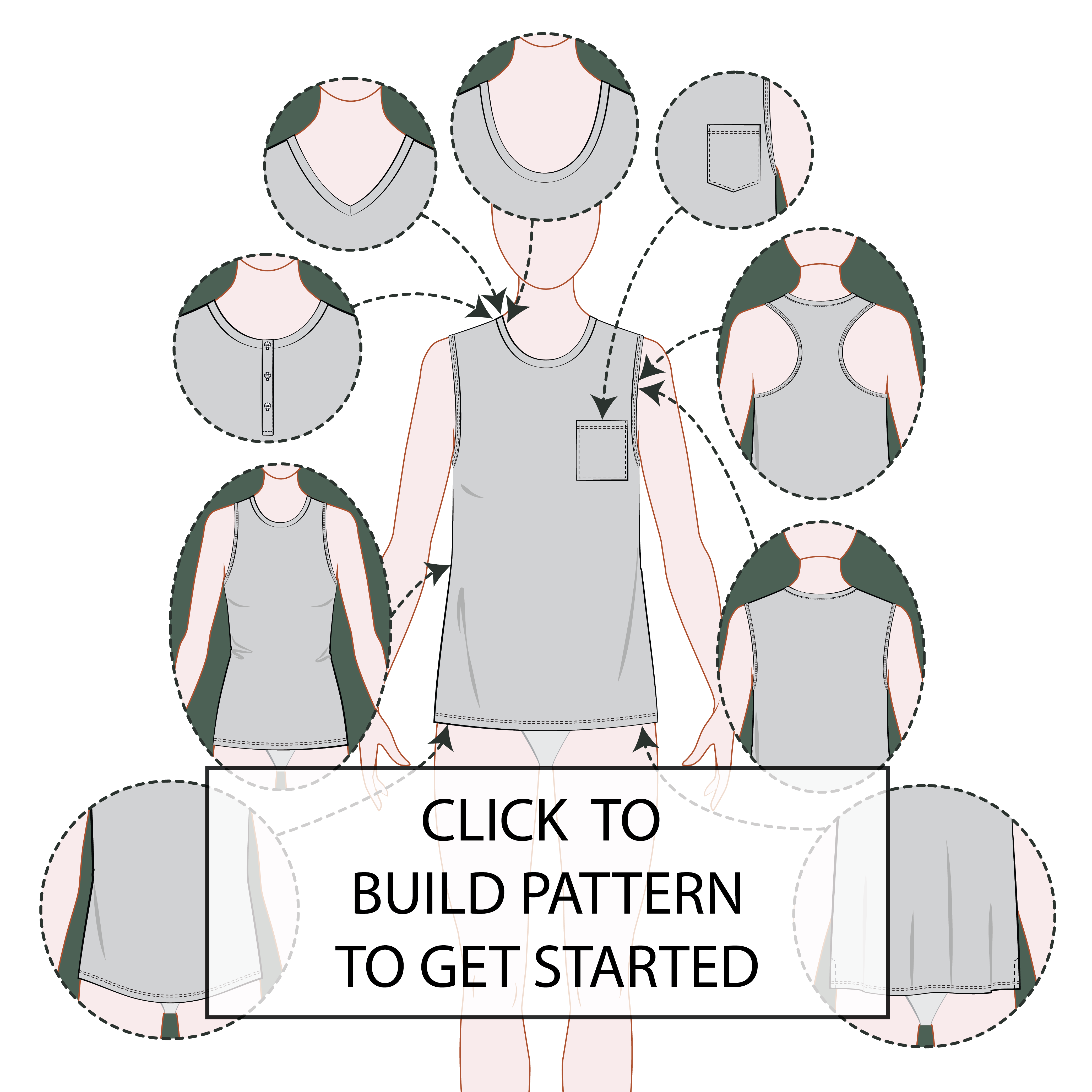 Women's Singlet / Tank Top Pattern & Tech Pack