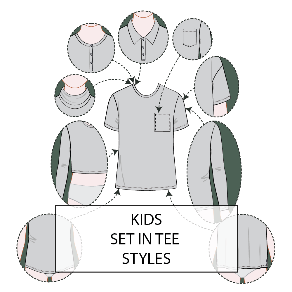 Kid's T-Shirt Set-In Sleeve Pattern & Tech Pack