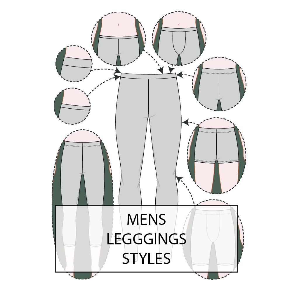 Men's Leggings with over Short Pattern & Tech Pack