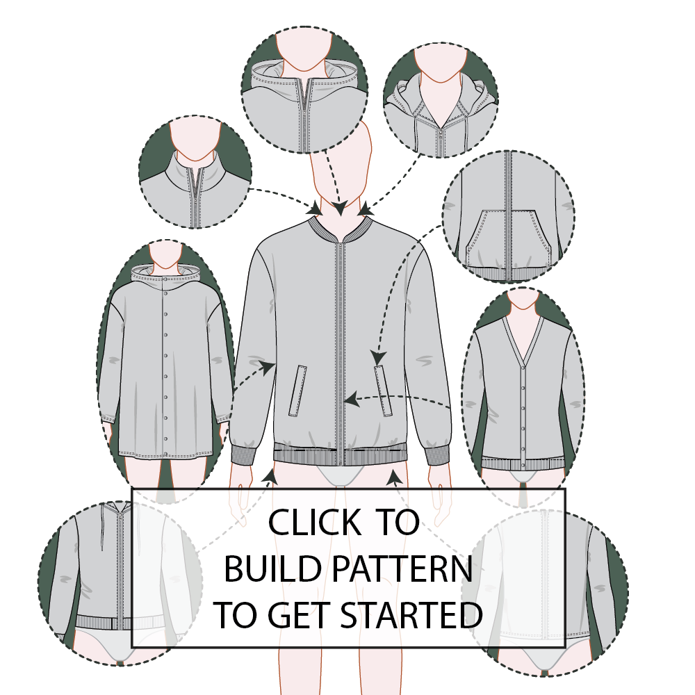 Men's Jacket Set In Sleeve Pattern & Tech Pack