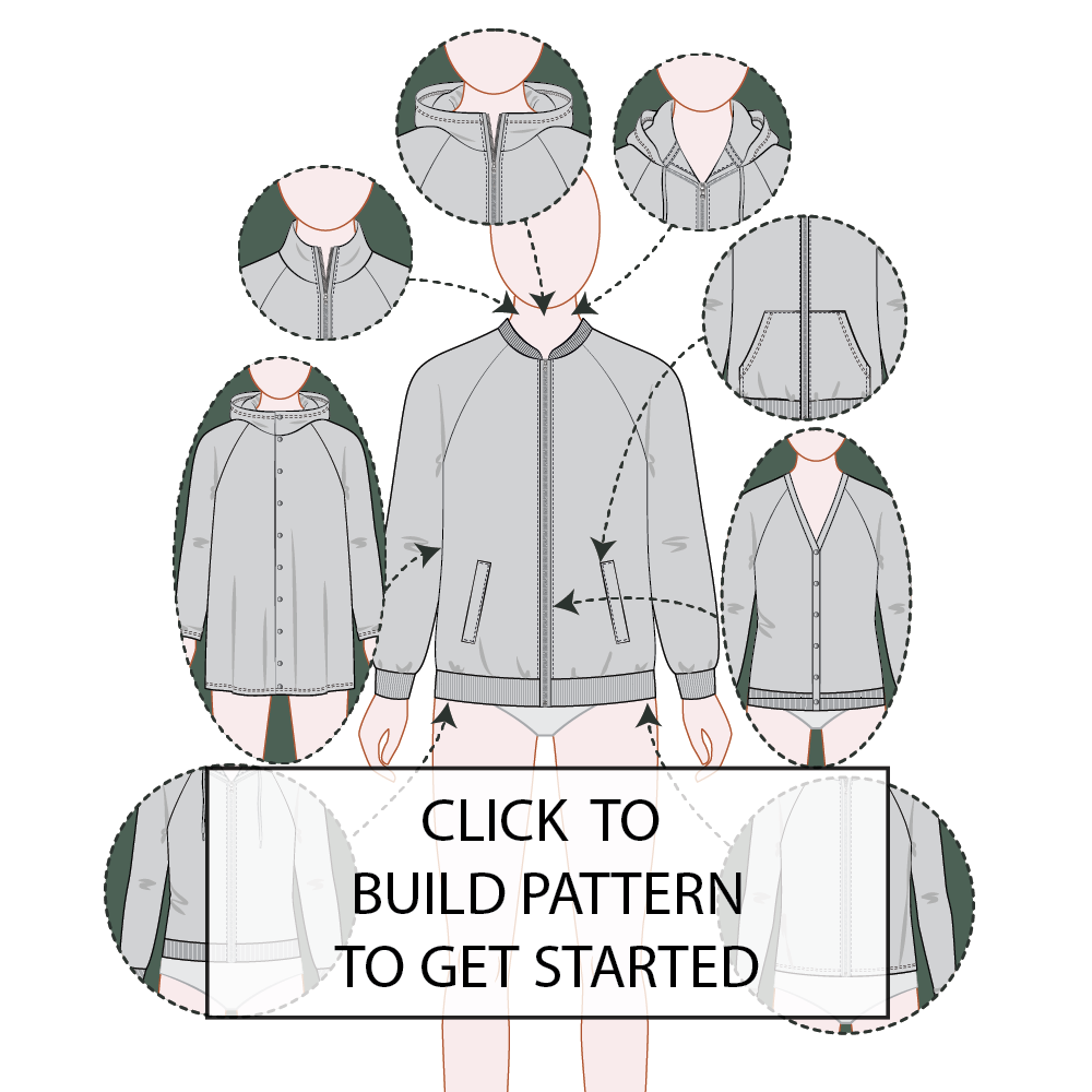 Kid's Jacket Raglan Sleeve Pattern & Tech Pack