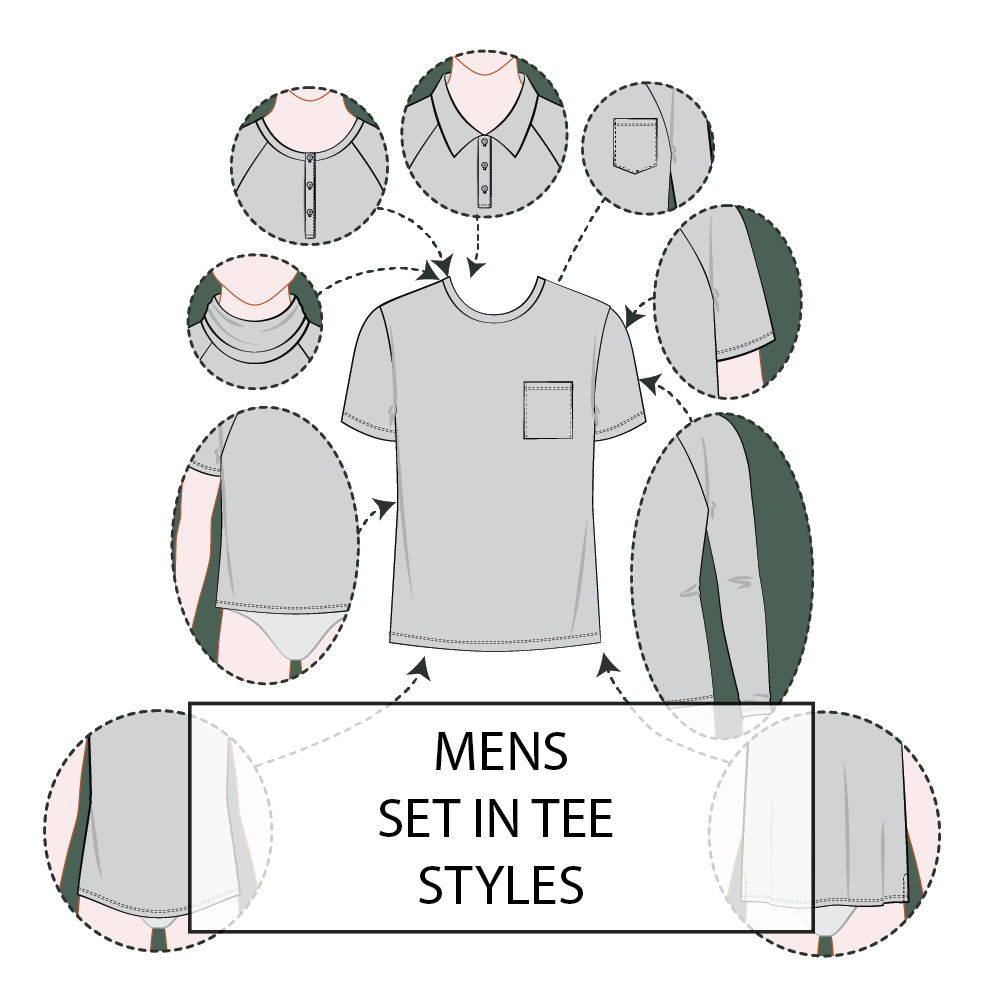 Men's T-Shirt Set-In Sleeve Pattern & Tech Pack