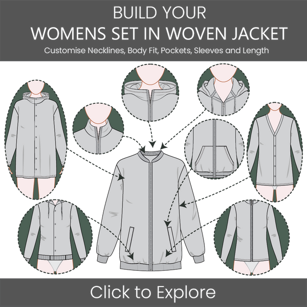 Women's Woven Casual Jacket Set-In Sleeve Pattern & Tech Pack