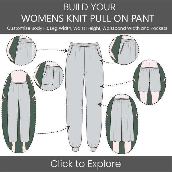 Women's Knit Pull on Pants Pattern & Tech Pack