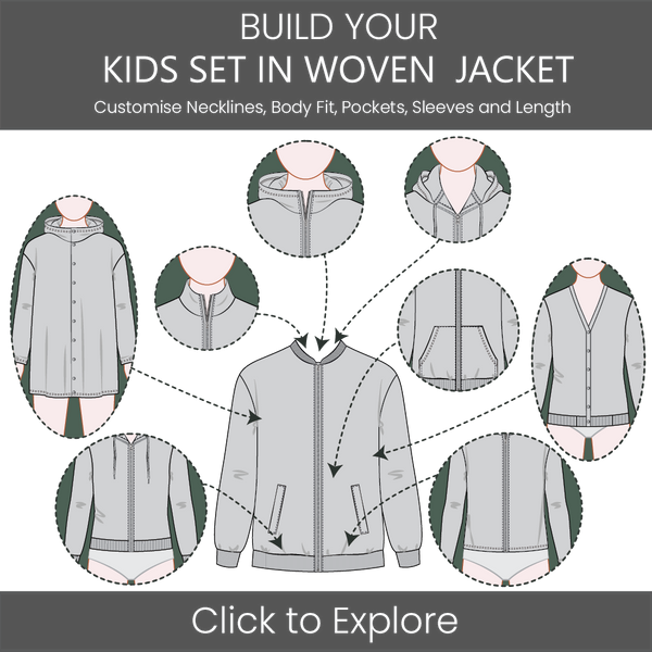 Kid's Woven Casual Jacket Set-In Sleeve Pattern & Tech Pack