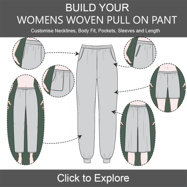 Women's Woven Pull on Pants Pattern & Tech Pack