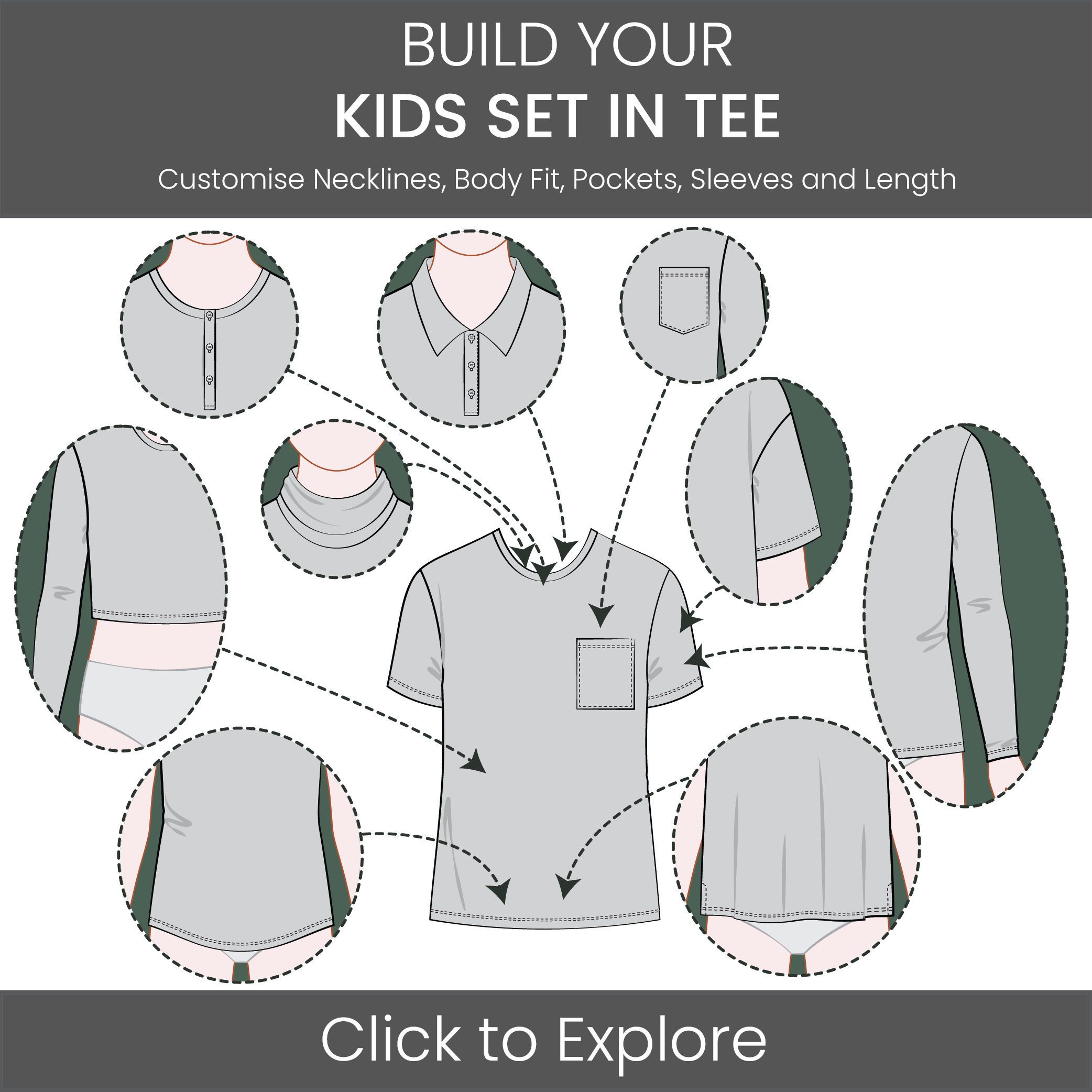 Kid's T-Shirt Set-In Sleeve Pattern & Tech Pack