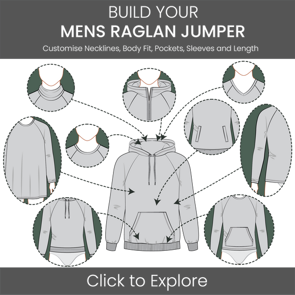 Men's Jumper Raglan Sleeve Pattern & Tech Pack