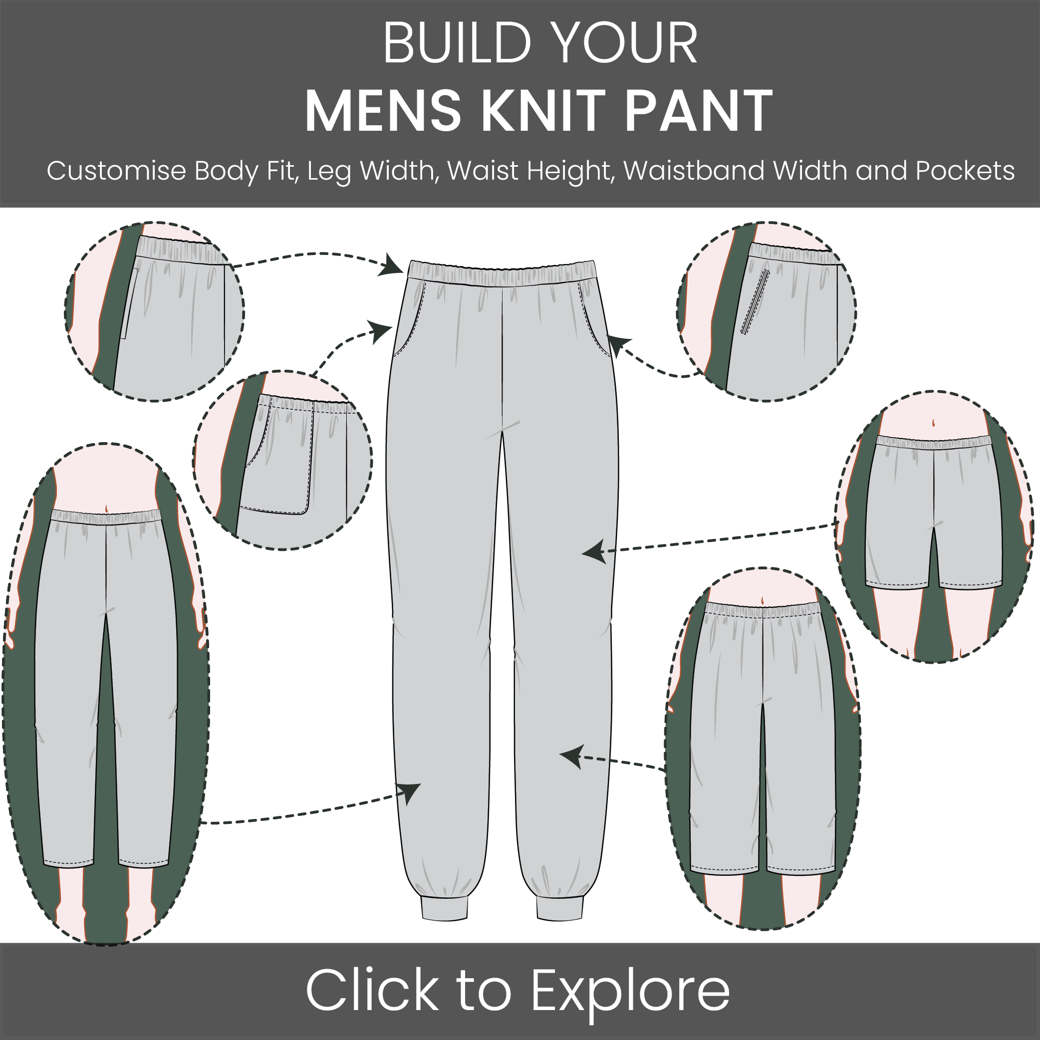 Men's Knit Pants / Shorts Pattern & Tech Pack