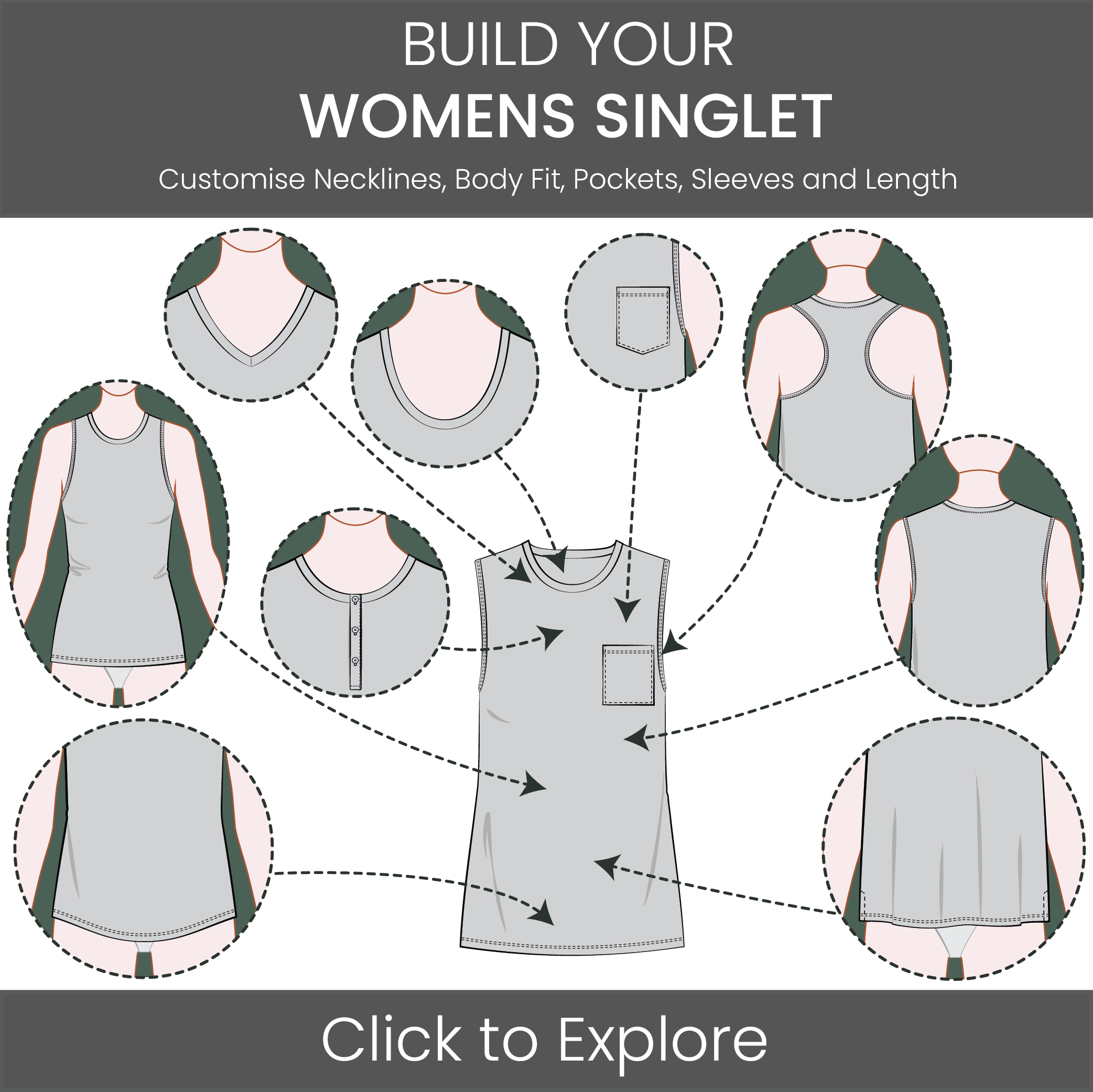 Women's Singlet / Tank Top Pattern & Tech Pack