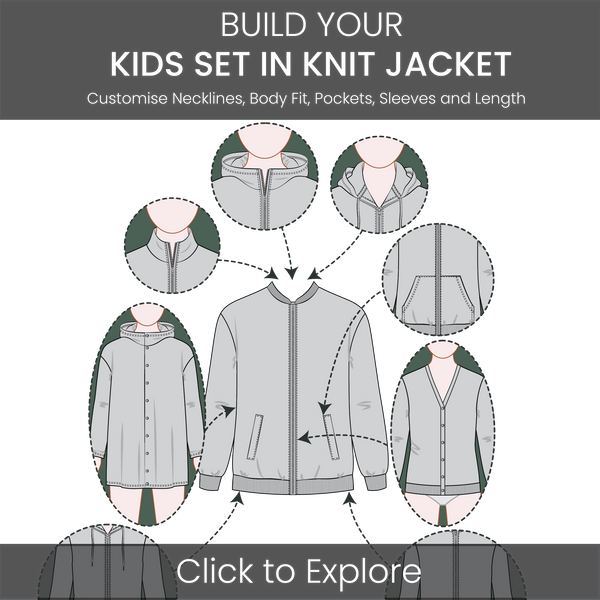 Kid's Knit Casual Jacket Set-In Sleeve Pattern & Tech Pack