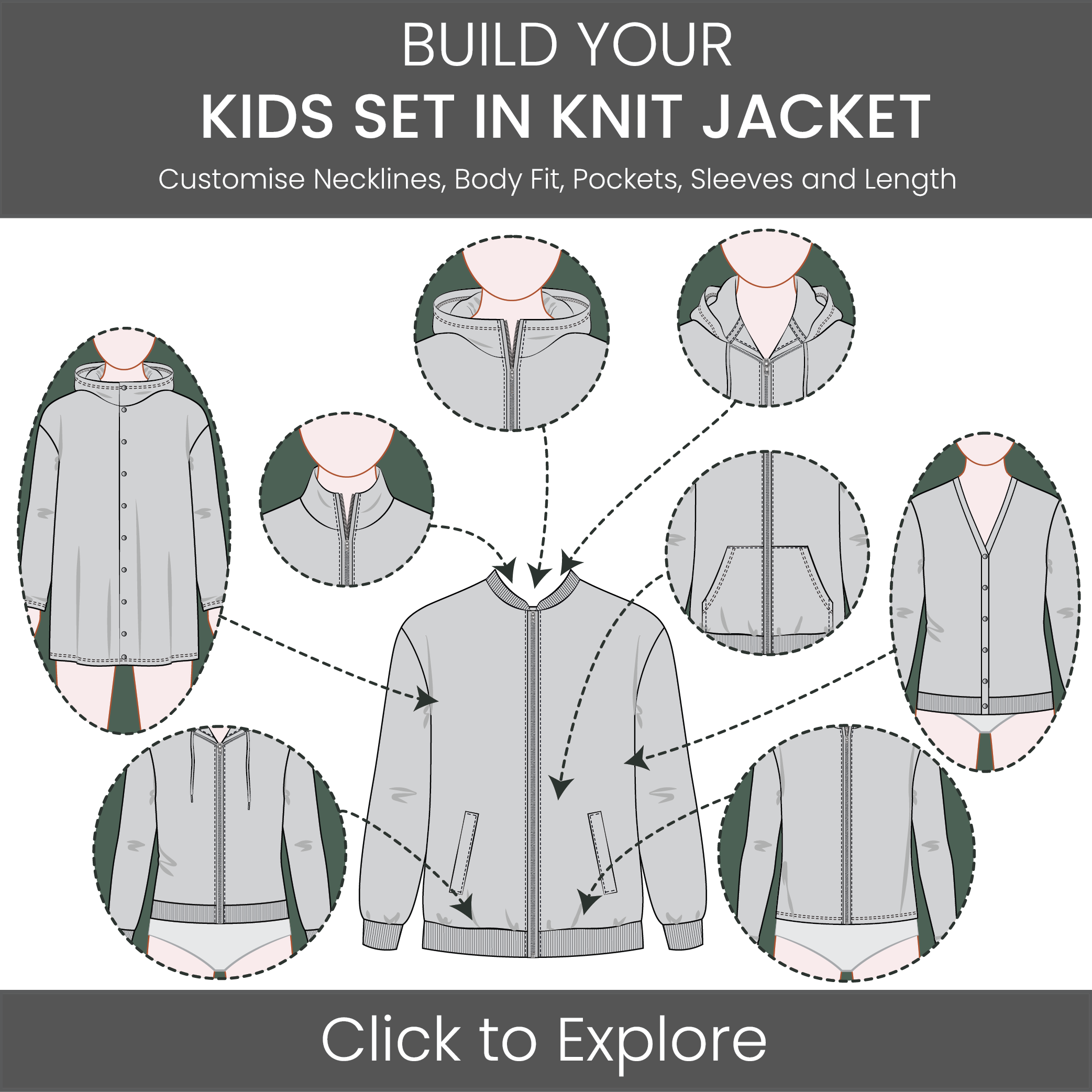 Kid's Jacket Set-in Sleeve Pattern & Tech Pack