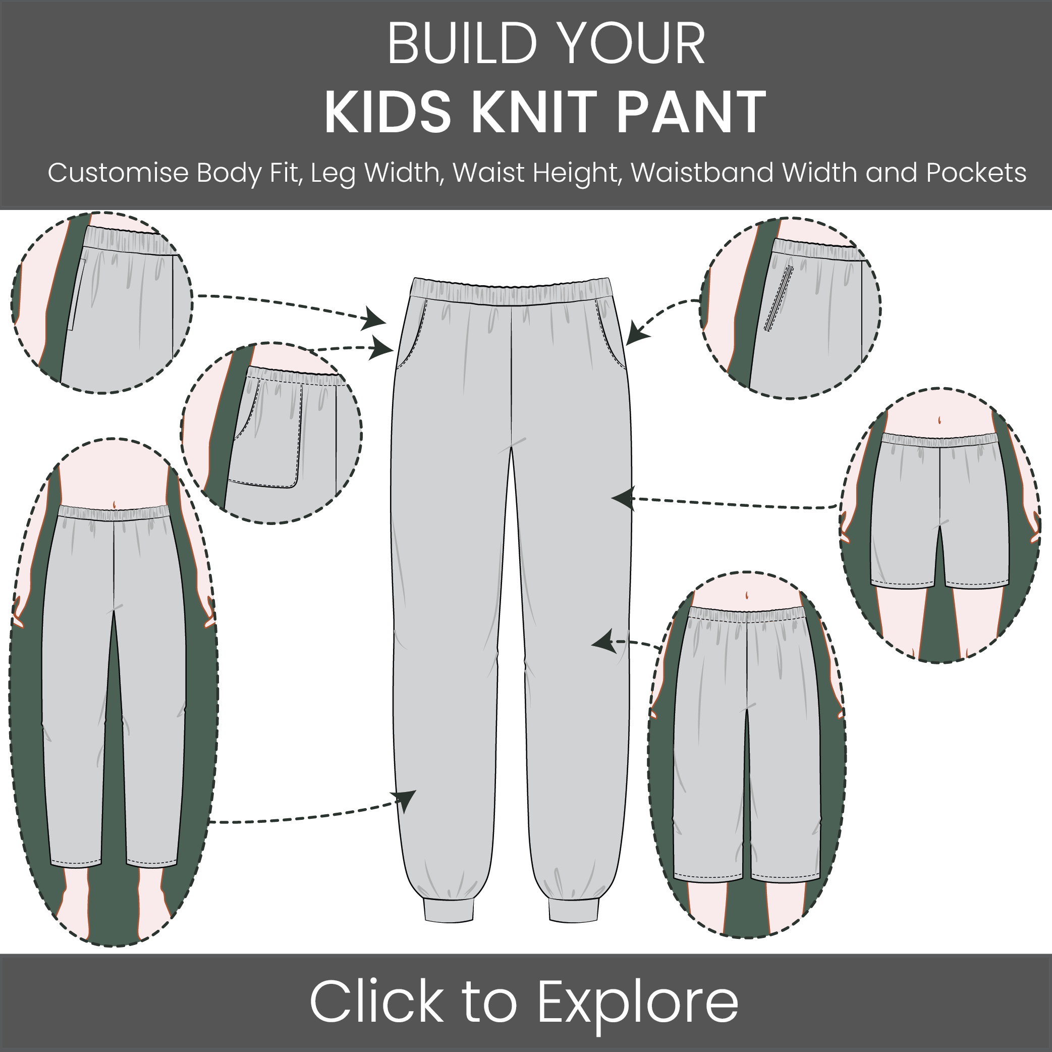 Kid's Knit Pants / Shorts Pattern & Tech Pack
