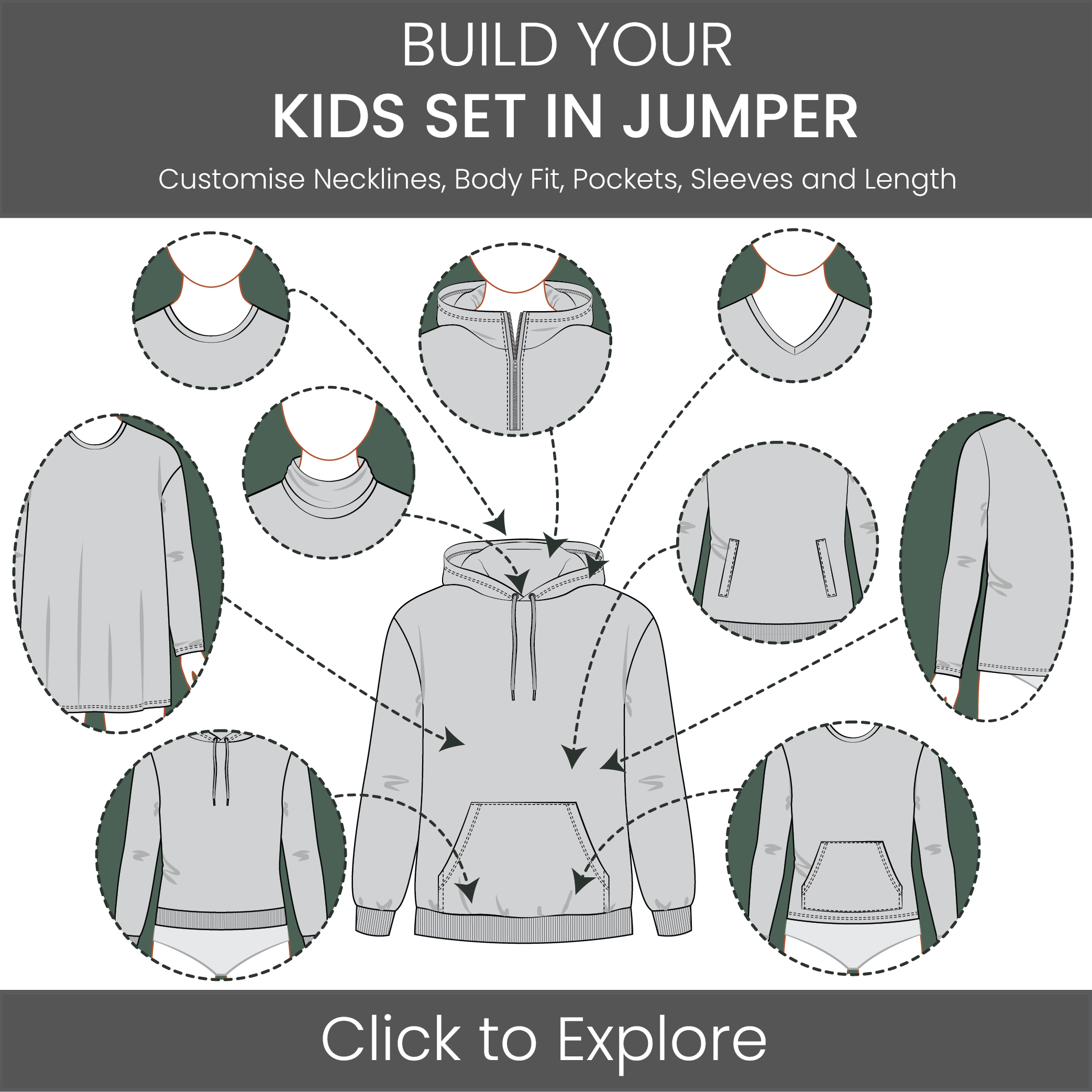 Kid's Jumper Set-in Sleeve Pattern & Tech Pack