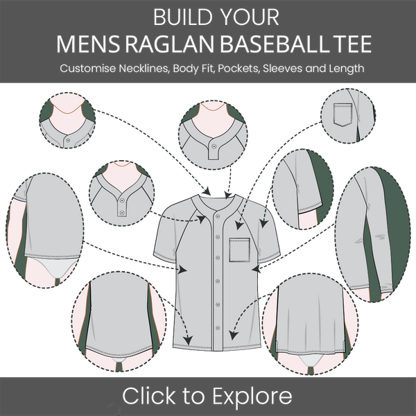 Men's Baseball Jersey Raglan Sleeve Pattern & Tech Pack