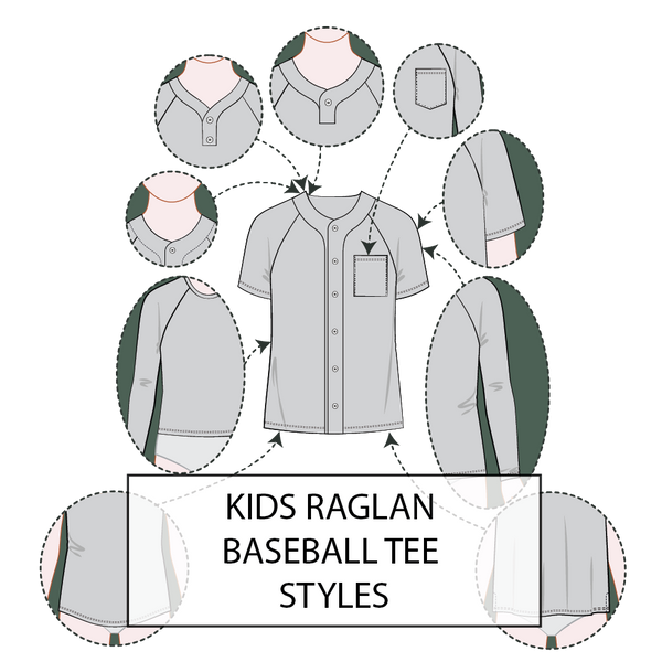 Kid's Raglan Sleeve Baseball Jersey Pattern & Tech Pack