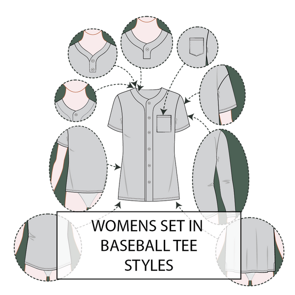 Women' Set-In Sleeve Baseball Jersey Pattern & Tech Pack