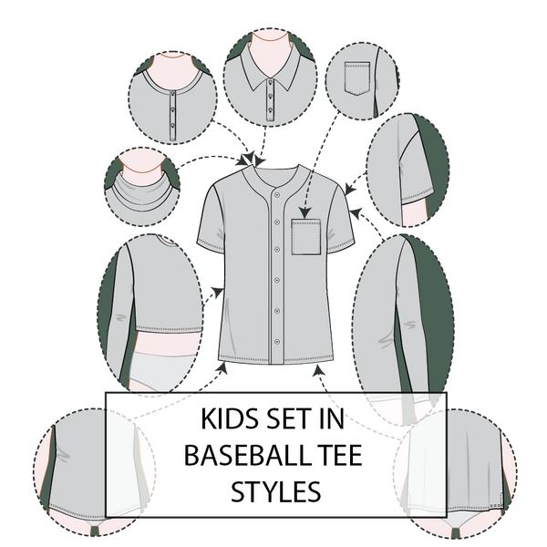 Kid's Set-In Sleeve Baseball Jersey Pattern & Tech Pack