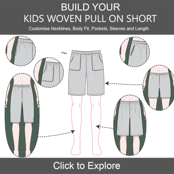 Kid's Woven Pull on Short Pattern & Tech Pack