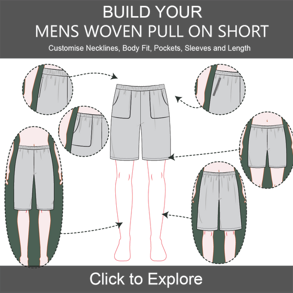 Men's Woven Pull on Short - Pattern and Tech Pack