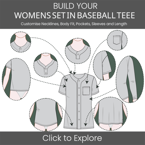 Women's Baseball Jersey Set In Sleeve Pattern & Tech Pack