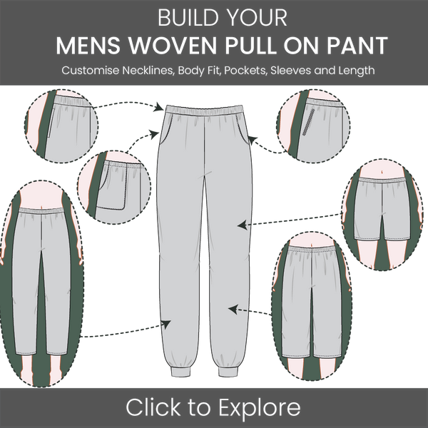 Men's Woven Pull-on Pant - Pattern and Tech Pack