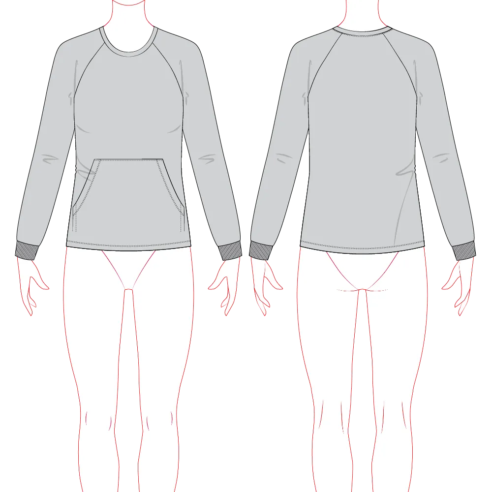 Women's Jumper Raglan Sleeve Pattern & Tech Pack - Customer's Product with price 1888.00 ID 1dic1BAzhOWuioI2N0Vs5jS2