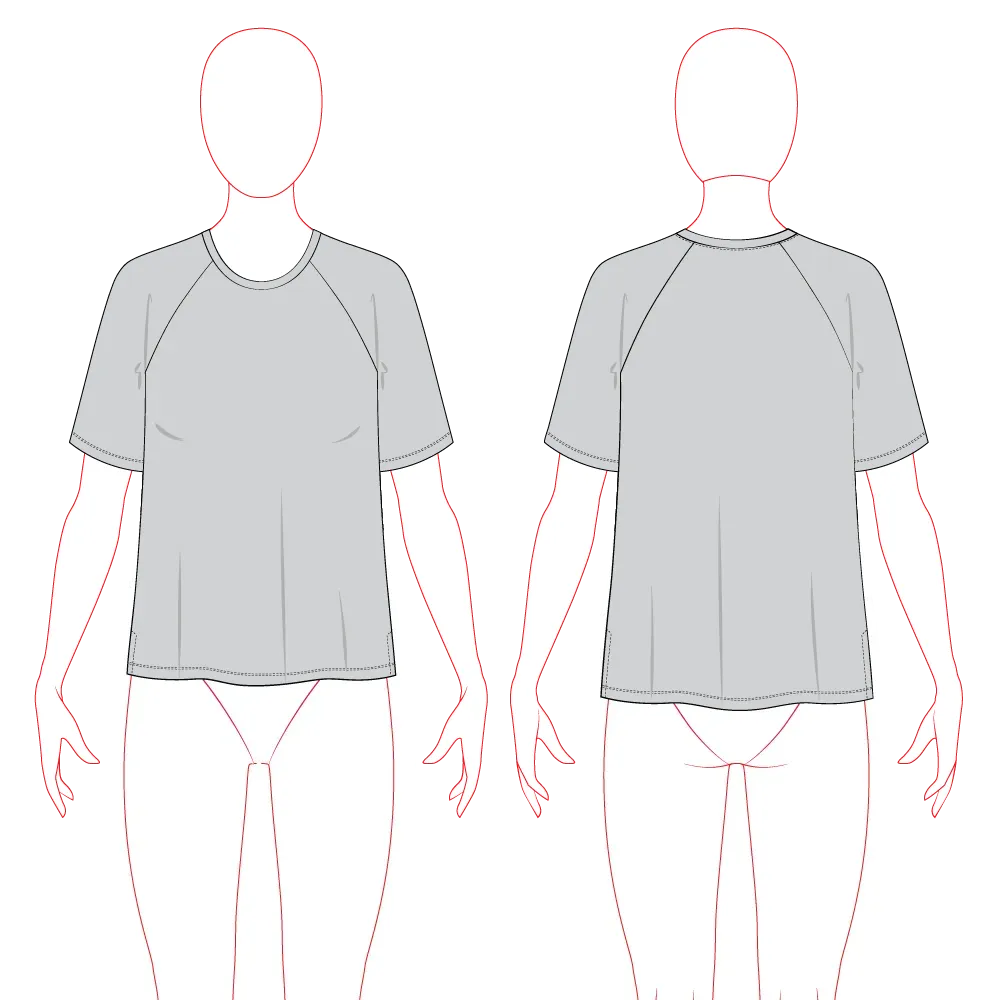 Women's T-Shirt Raglan Sleeve Pattern & Tech Pack - Customer's Product with price 99.00 ID NaBaiir0EQWZrVg_RTWHUMbQ