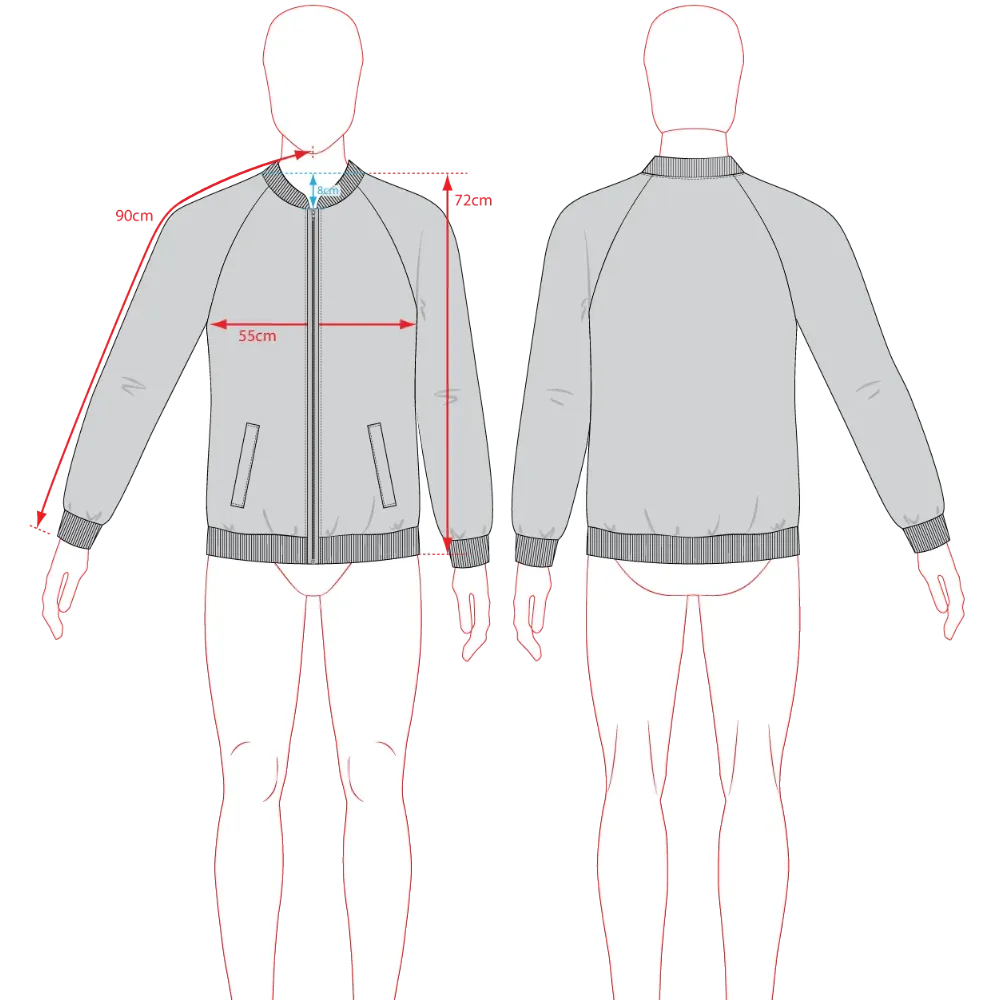Men's Knit Casual Jacket Raglan Sleeve Pattern & Tech Pack - Customer's Product with price 1888.00 ID VpmuRLBMcCHtk1gM2SfWwwxE